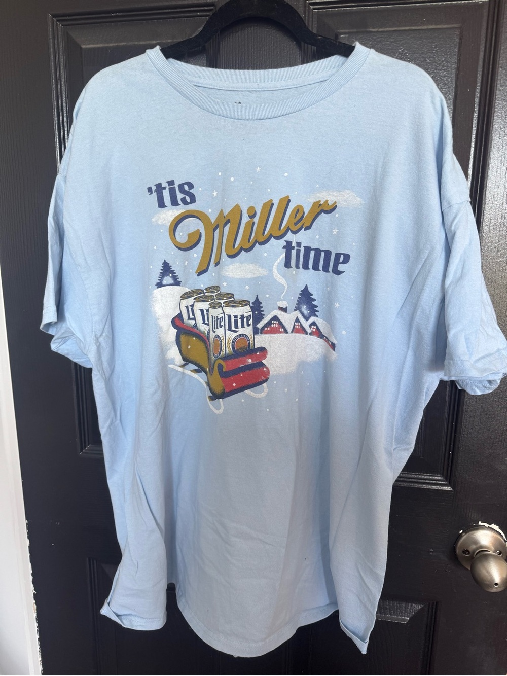 Junk Food Clothing Light Blue 'Tis Miller Time Graphic Tee